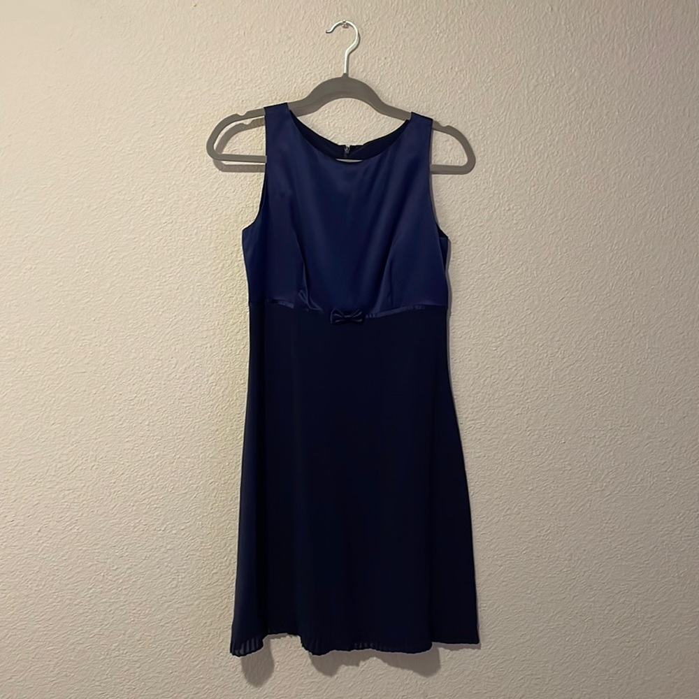 Vintage Laura Ashley Navy Dress 100% Silk